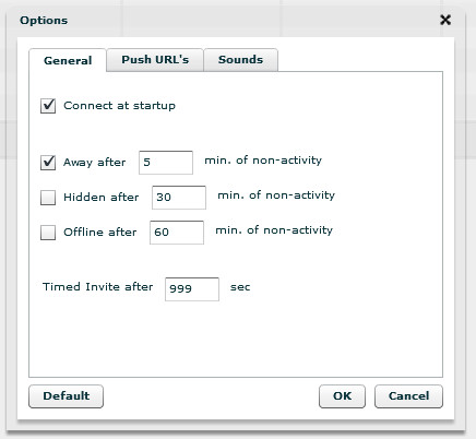 OCC Web Agent Account Options